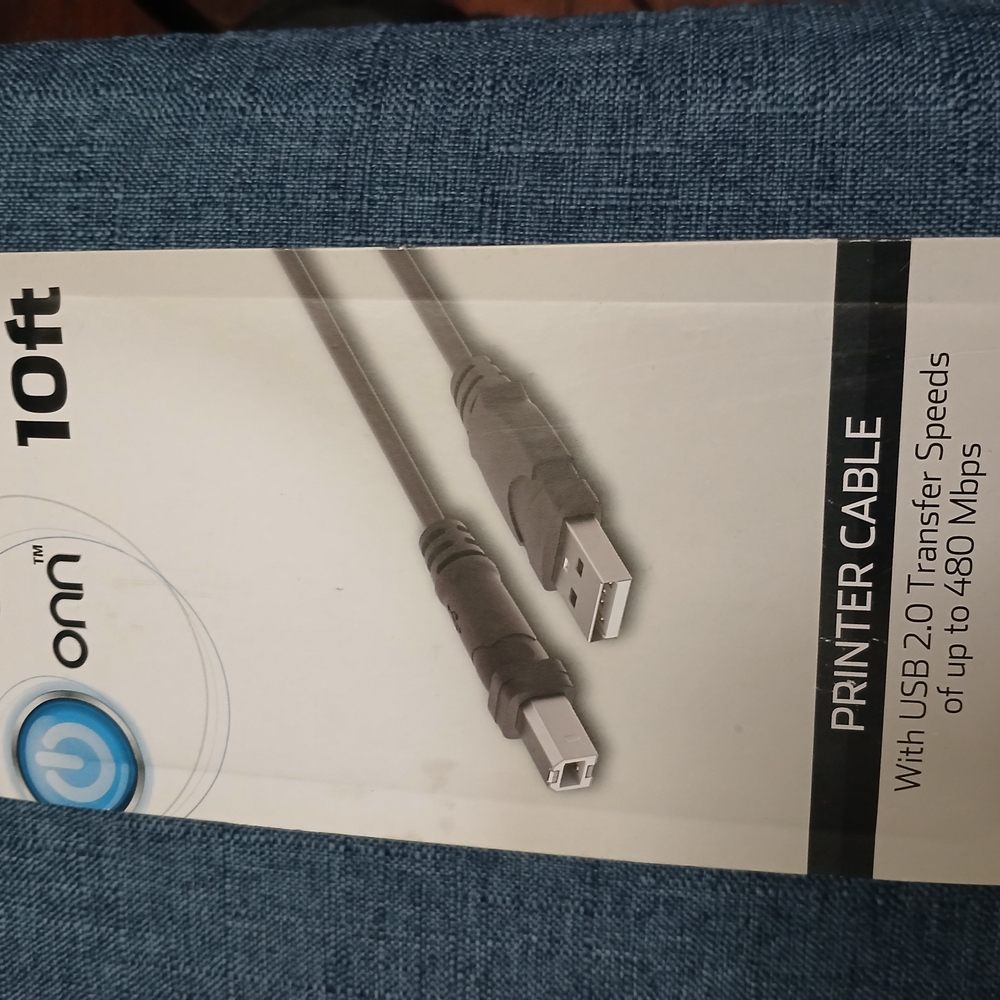 Onn 10ft USB 2.0 Printer Cable